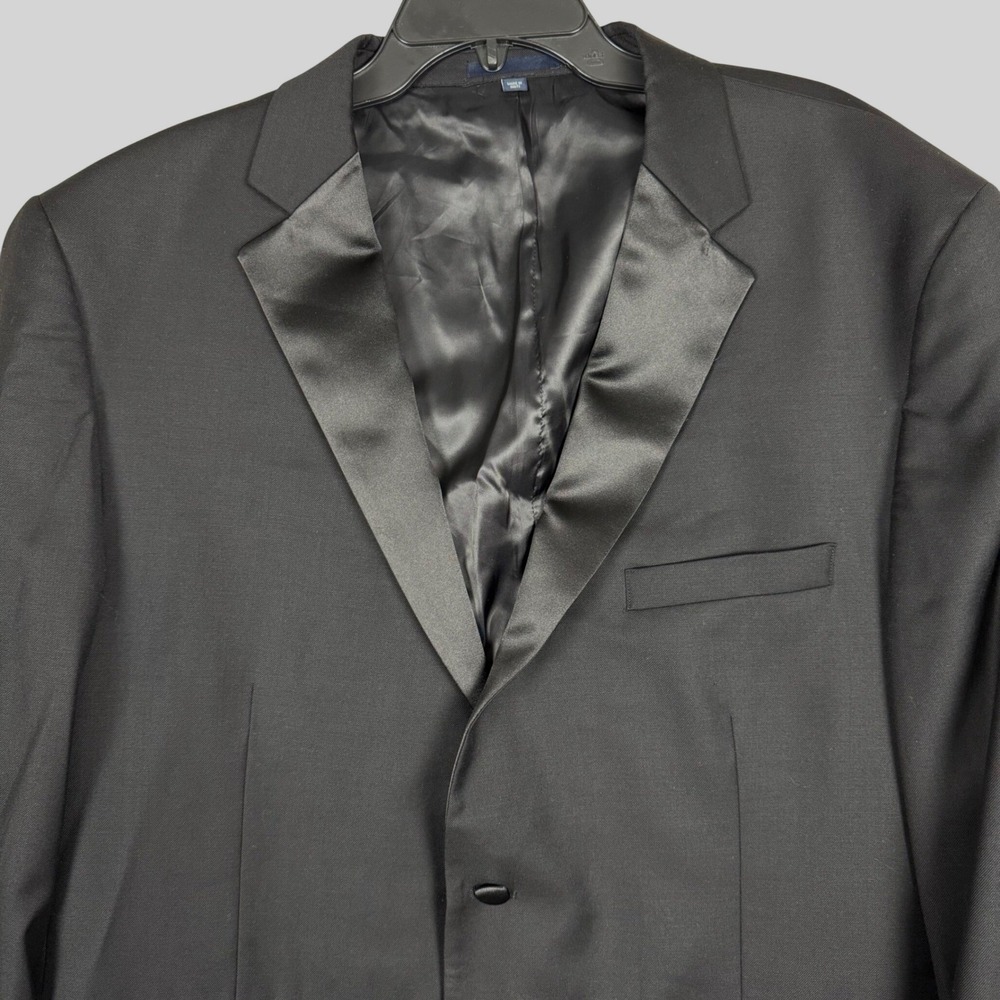 Jos A Bank Tuxedo Jacket 50R Formal 1905 Peak Lapel Black Wool Tailored